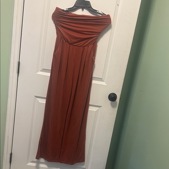 Heart & Hips Strapless Rust Dress - Picture 1 of 5